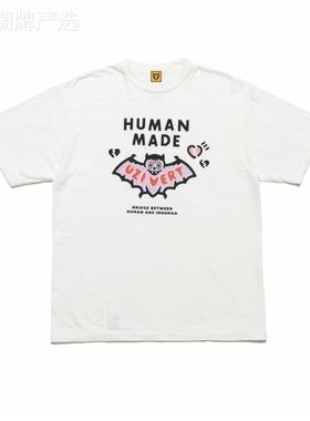 HUMAN MADE联名LIL UZI VERT 21AW卡通蝙蝠竹节圆领短袖T恤男女潮