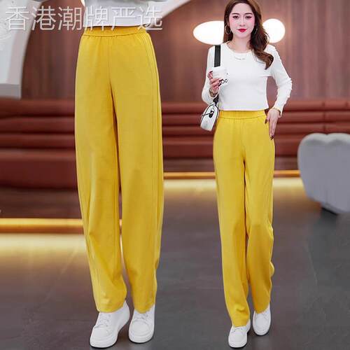 休闲运动裤子直筒卫裤女2026春秋新款高腰宽松阔腿香蕉裤镰刀裤子