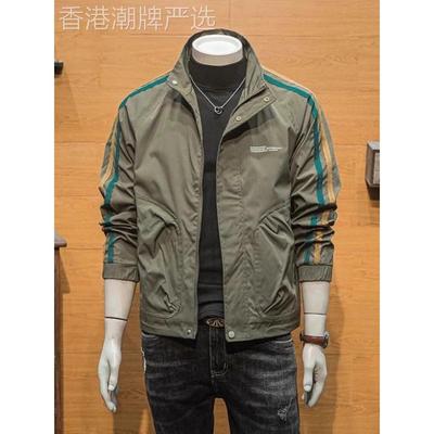 高端翻领男士休闲外套风衣2025新款春秋冬季潮牌拉炼风衣夹克男款