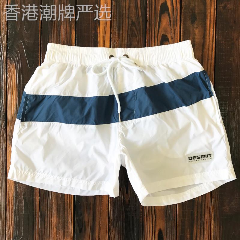 潮牌速干可下水沙滩裤男健身运动三分裤带内衬宽松大码休闲大裤衩