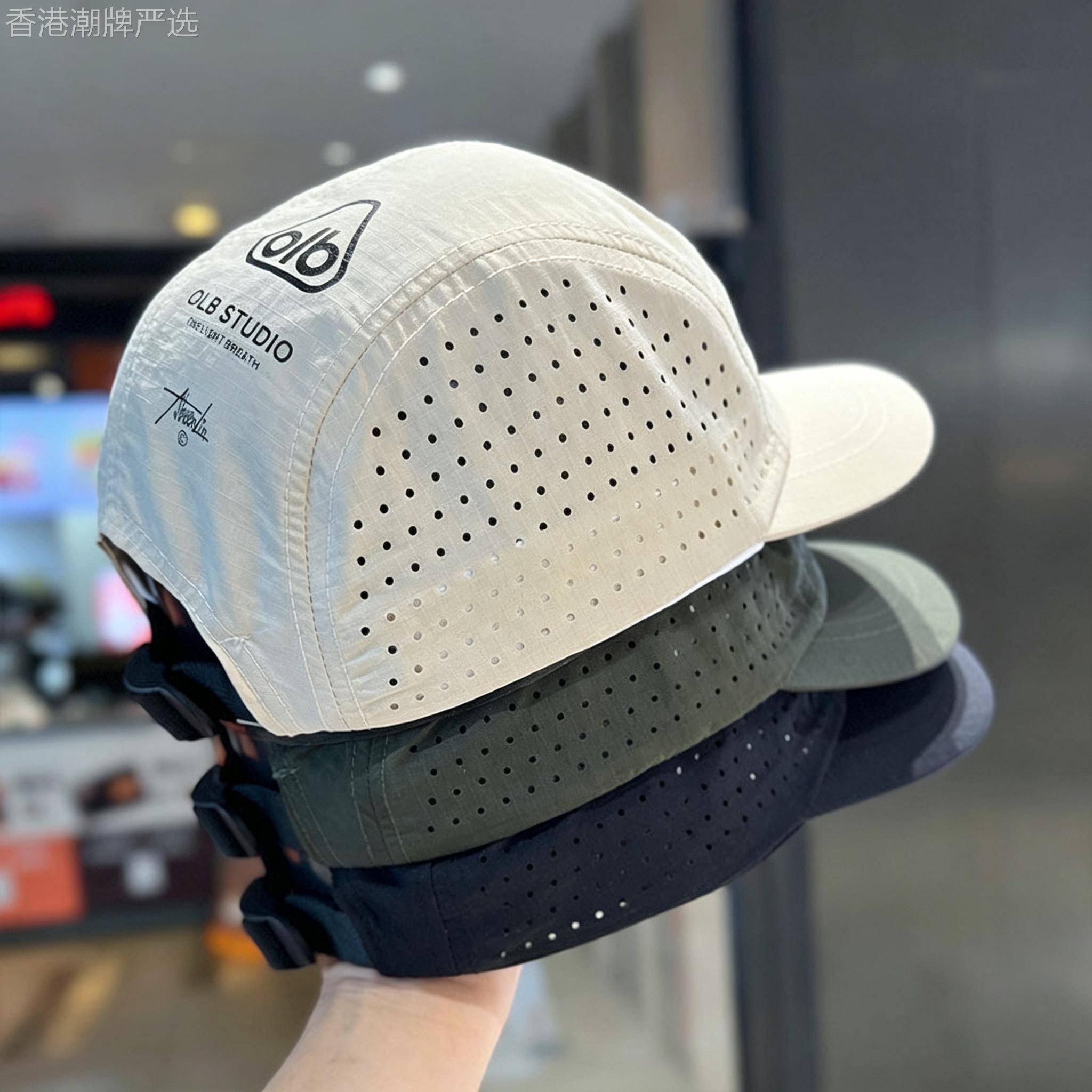 轻奢高端薄款速干鸭舌帽男女夏季网眼透气短帽沿帽子户外遮阳棒球