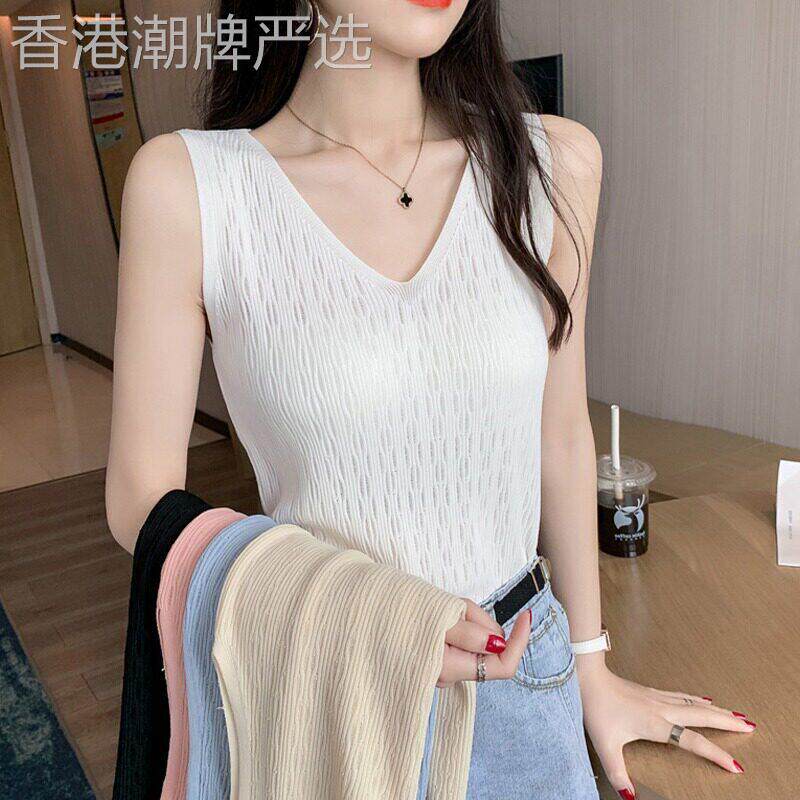 韩国吊带背心女外穿2026年夏薄款V领修身配西装内搭打底针织上衣
