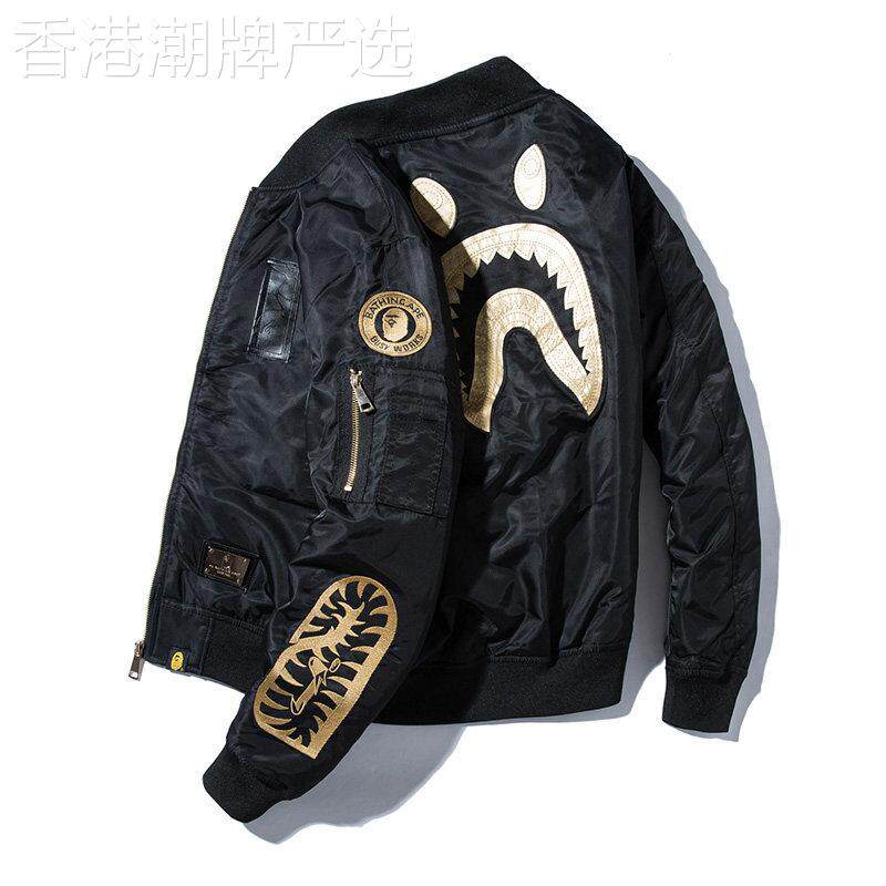 潮牌2025秋冬款加厚飞行员夹克棉服男宽松刺绣保暖棒球服棉衣外套
