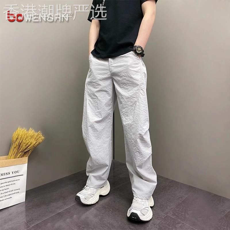 高端痞帅休闲裤男士2026新款春秋夏季男裤速干哈伦直筒长裤子男款