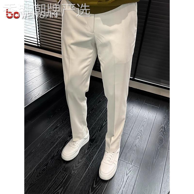 卡其色九分休闲裤男士2026新款夏季薄款男裤修身窄版西装裤子男款