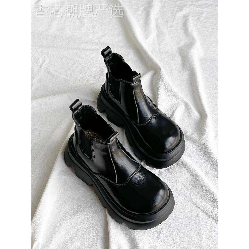 高端厚底增高切尔西靴女2025冬季新款马丁靴短靴加绒棉鞋子雪地靴