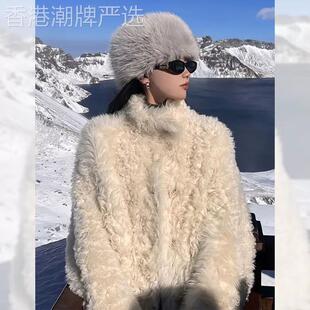 富家千金小香风外套女冬季新款名媛气质小众设计高级感羊羔毛上衣