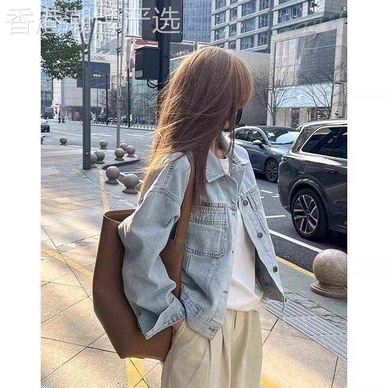 美式复古水洗牛仔外套女士2026春季新款港风宽松显瘦百搭短款上衣