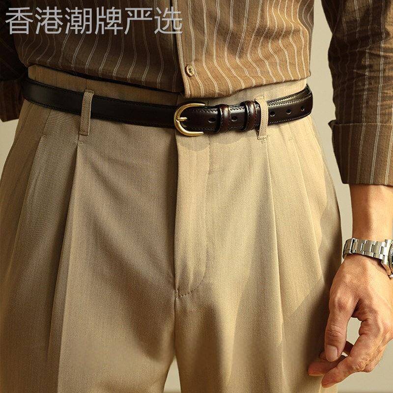 男士休闲百搭时尚皮带2.5cm窄针扣腰带春秋季新款