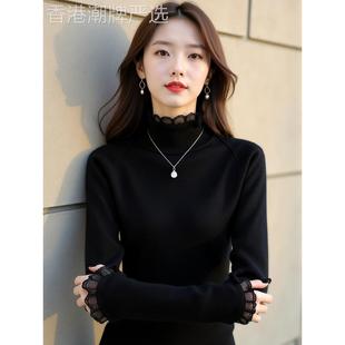 羊绒毛衣2025新款爆款加绒洋气一体绒半高领内搭打底衫女秋冬羊毛