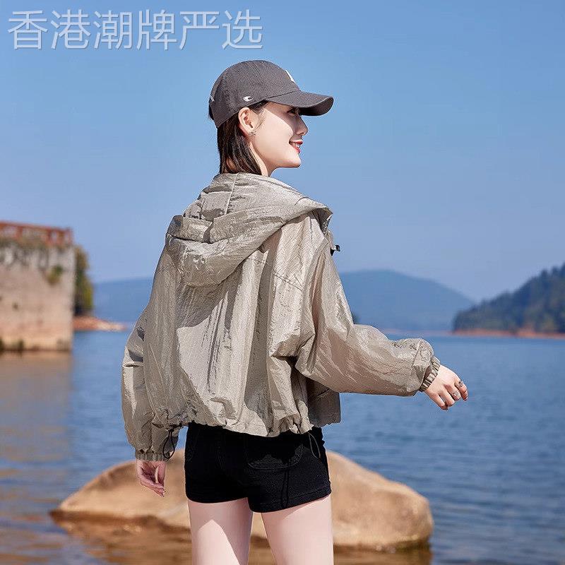 防晒衣女士夏季薄款2026新款韩版宽松小个子连帽空调开衫外套上衣