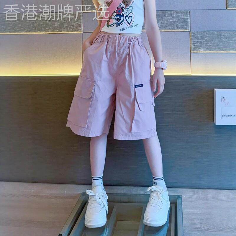 韩国Uamtor女童工装短裤夏季2026新款儿童五分裤薄款大童百搭五分