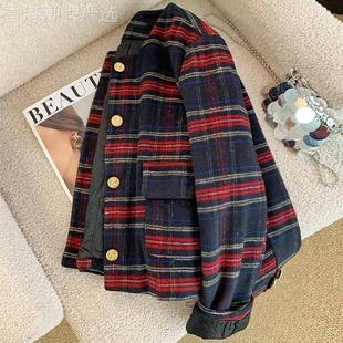 法式小香风短款毛呢外套女2025秋季新款小个子独特超好看夹克上衣