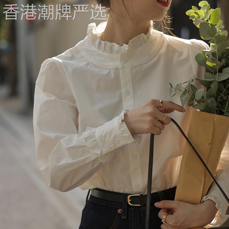 白色花边领衬衫女春秋2026新款气质衬衣今年流行漂亮小衫长袖上衣
