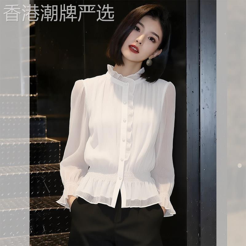 气质百搭白色轻薄衬衫女春季2026年新款洋气减龄小衫高端精致衬衣
