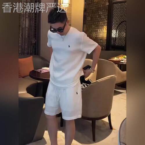 老钱风天丝亚麻休闲套装2026新款夏季高级感短袖T恤短裤男款一套