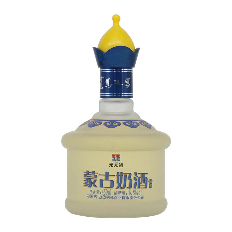 内蒙特产呼白蒙古奶酒15.8度450ml*6瓶整箱发酵型半干奶酒礼盒装