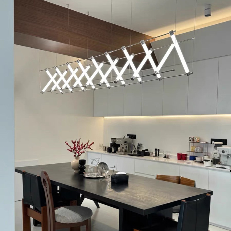 极简长条餐厅桌吧台前台收银设计师咖啡厅服装店酒店工程马扎吊灯