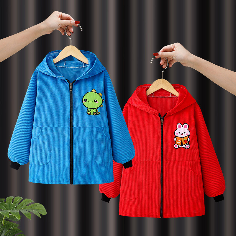 灯芯绒宝宝吃饭围兜女孩长袖儿童罩衣秋冬幼儿园饭兜男孩画画衣服,童装/婴儿装/亲子装,反穿衣/罩衣,淘宝优惠券,粉丝福利购,淘宝优惠卷