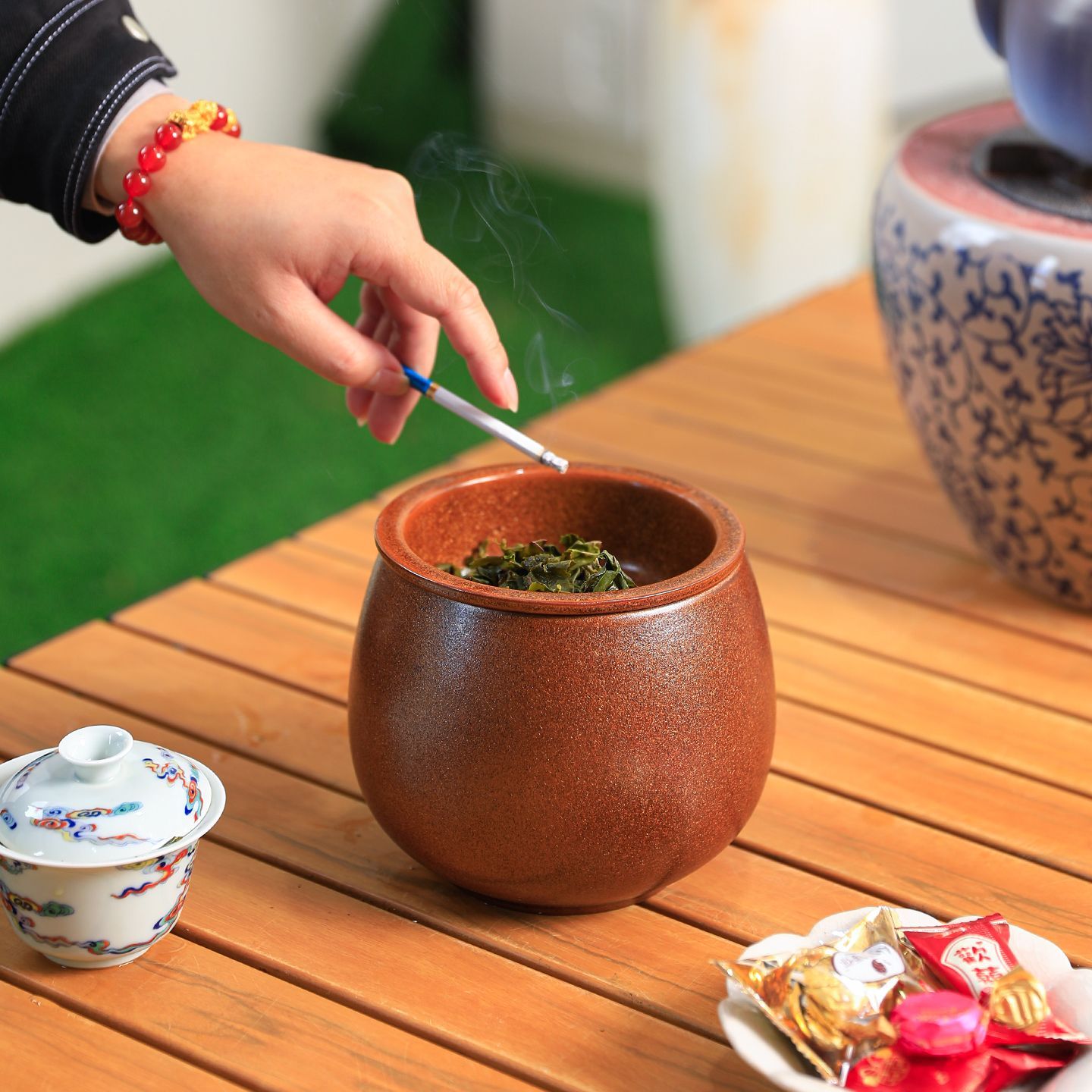 干湿分离茶洗家用陶瓷茶渣水盂建水水桶茶杯功夫茶收纳配件水缸