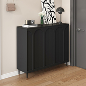 架子 柜鞋 实木入户鞋 柜家用门口室内大容量多层超大收纳柜黑色鞋