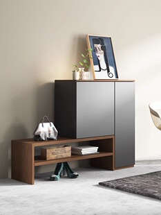 鞋柜家用门口楼道外室内实木储物柜鞋架换鞋凳可坐玄关柜鞋柜一体