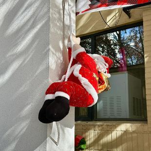 圣诞爬梯老人爬绳公仔玩具圣诞节装饰品家居客厅氛围场景布置玩偶