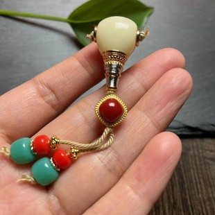 雪巴琉璃三通腰珠隔珠顶珠背云弟子文玩金刚百香菩提配饰套装 套餐