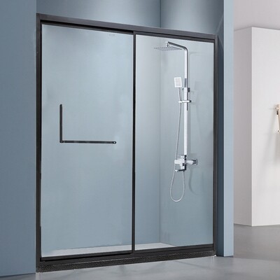 简易极窄淋浴房一字形厕所卫生c间浴室干湿分离隔断玻璃门推拉门