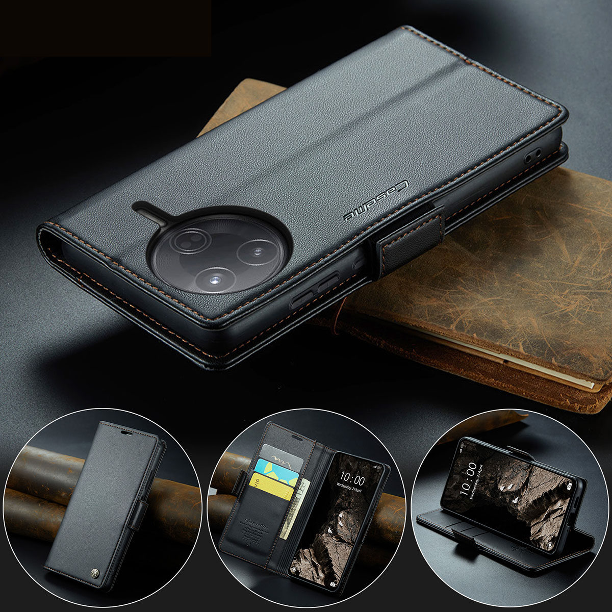 小米PocoF7Pro手机壳蝴蝶扣皮套