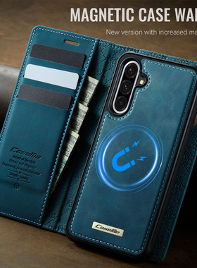 适用三星A56手机壳磁吸二合一皮套GalaxyA36手机皮壳A55可插卡翻盖套5G支架A54钱夹壳A17外套A16/A15/A14商务