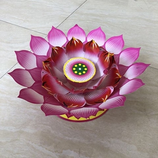 半成品折纸七彩莲花聚宝盆莲花台金银山祭祀祭祖用品包邮