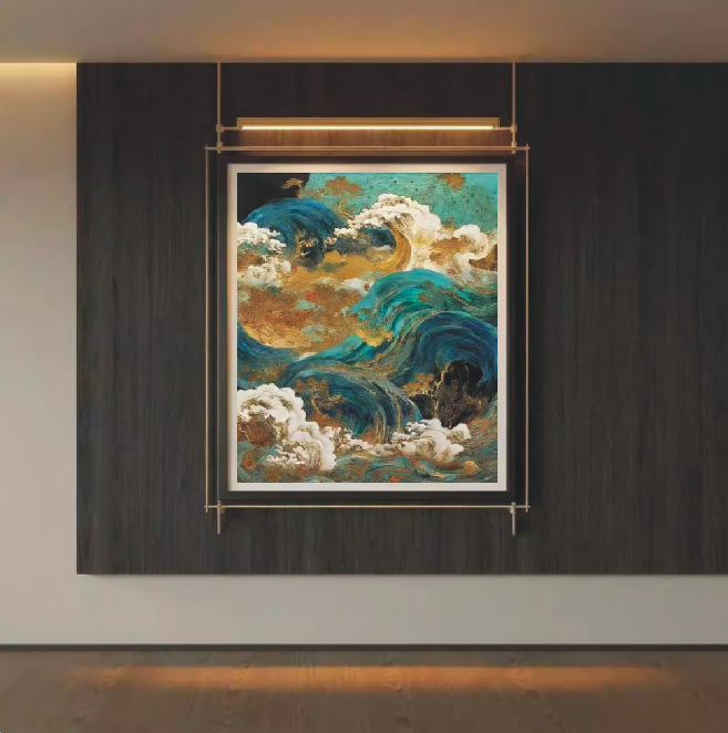 现代轻奢抽象挂画玄关装饰画高级感氛围壁灯画金属框架定制画立体,家居饰品,氛围画/灯画,淘宝优惠券,粉丝福利购,淘宝优惠卷