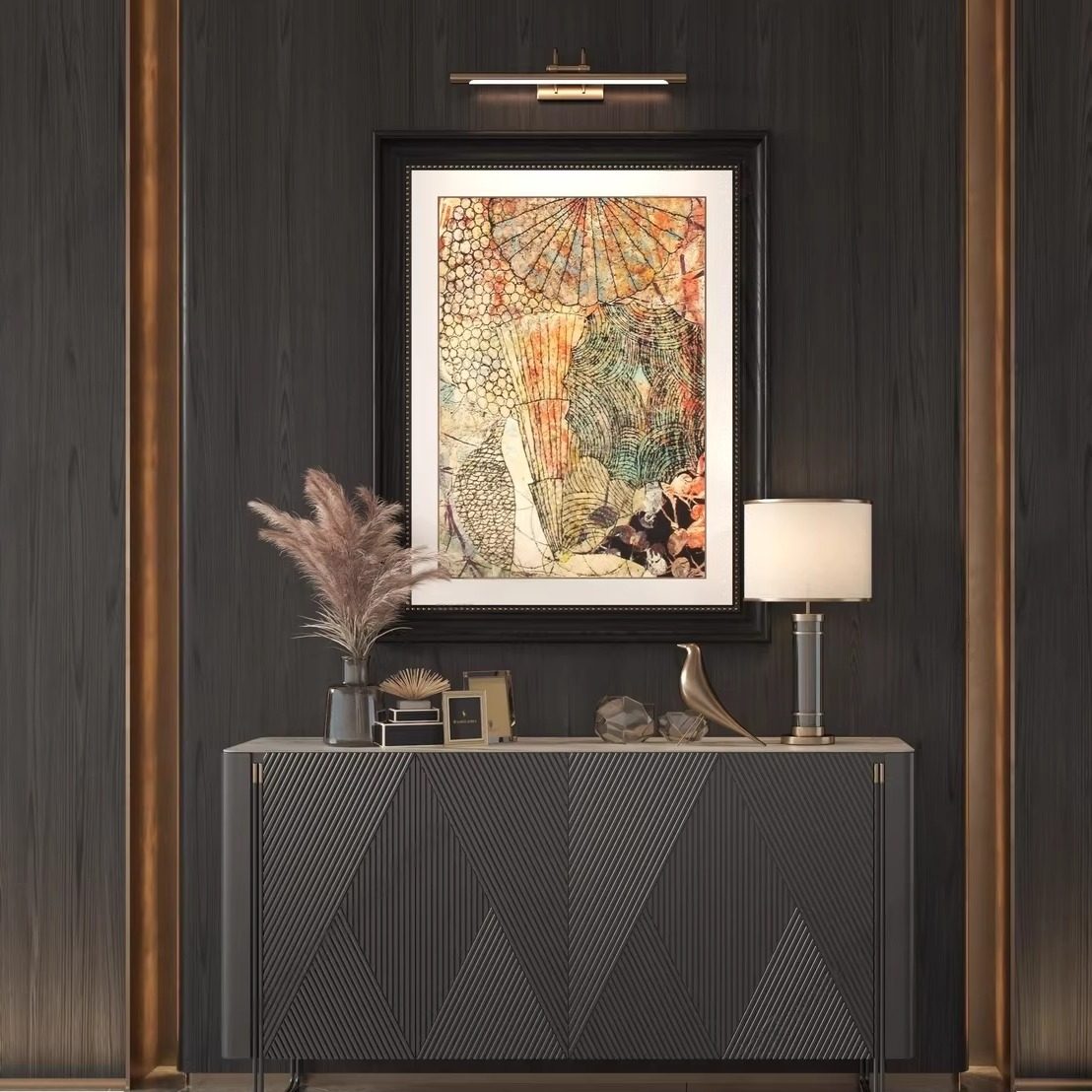 现代轻奢抽象挂画玄关装饰画高级感氛围壁灯画金属框架定制画立体,家居饰品,氛围画/灯画,淘宝优惠券,粉丝福利购,淘宝优惠卷