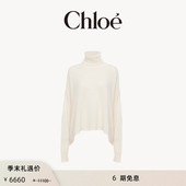 Chloe蔻依 限时折扣 网眼针织宽松圆翻领毛衣