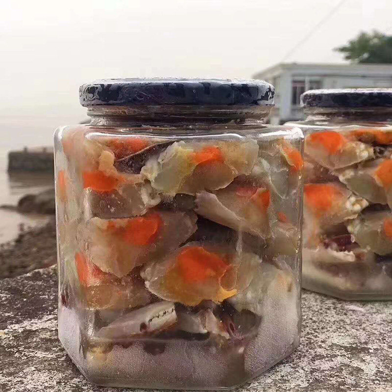 舟山宁波野生红膏呛蟹醉蟹酱蟹梭子蟹生腌蟹咸呛蟹即食特产全膏盖