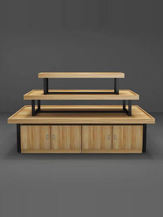 中岛展示柜零食便利店货架文具产品样品陈列柜堆头鞋店促销流水台