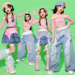 女童多巴胺爵士舞演出服儿童jazz街舞服装 少儿女团走秀潮 女孩套装