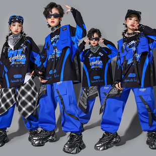 儿童hiphop街舞演出服少儿嘻哈马甲套装男童架子鼓潮男孩炸街服装