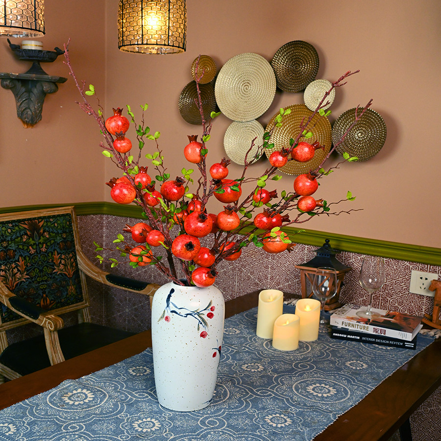 高品质仿真石榴果客厅装饰摆件假花红果家居餐桌插花玄关落地摆放,鲜花速递/花卉仿真/绿植园艺,仿真花,淘宝优惠券,粉丝福利购,淘宝优惠卷