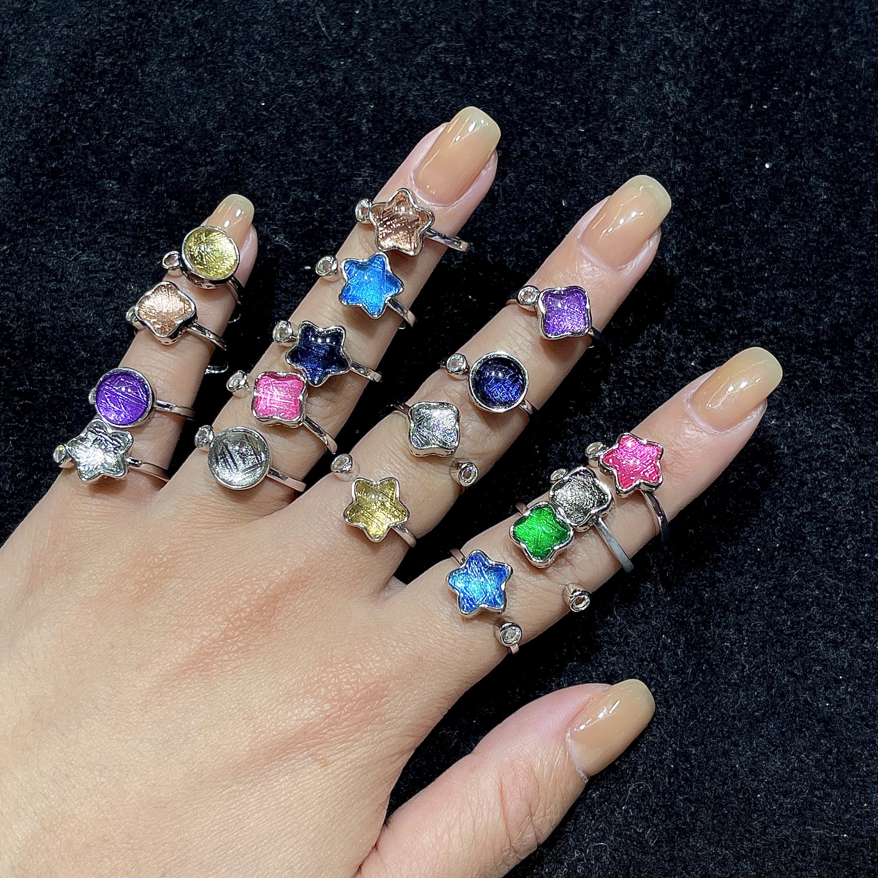 Wear a Star: Gibeon Meteorite & S925 Silver Ring & Earrings Set - Product image 3