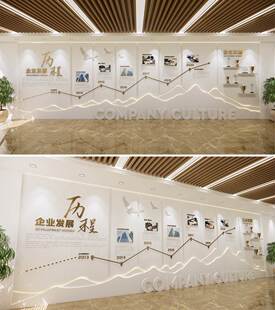 山峰攀登公司简介照片墙前台形象墙发展历程企业文化墙设计AI模板