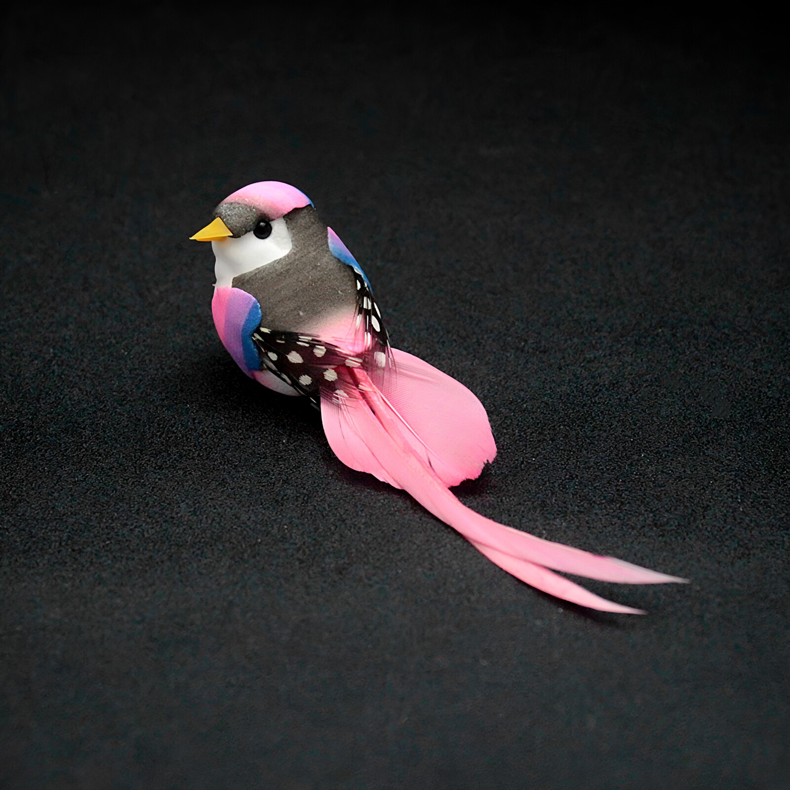 中式仿真小鸟装饰刺身摆盘花饰品捆绑树枝泡沫假鸟艺术田园羽毛鸟