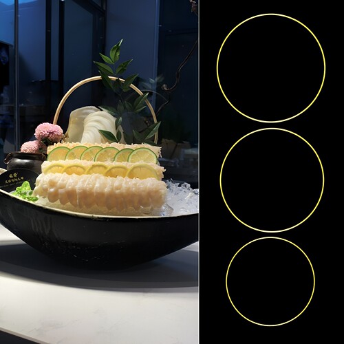 金色圈圈海鲜姿造意境点缀盘饰品