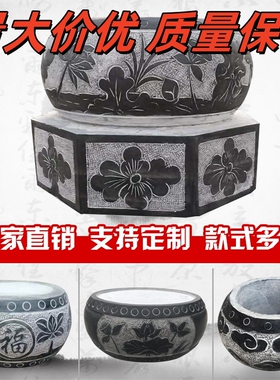 青石柱墩底座石墩子柱脚石雕柱皮圆墩石柱础垫基石柱顶石庭院空心