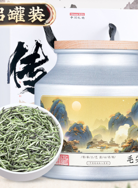 飘香韵 铝罐装 特级明前毛尖茶2026新茶 高山绿茶嫩芽春茶叶450g