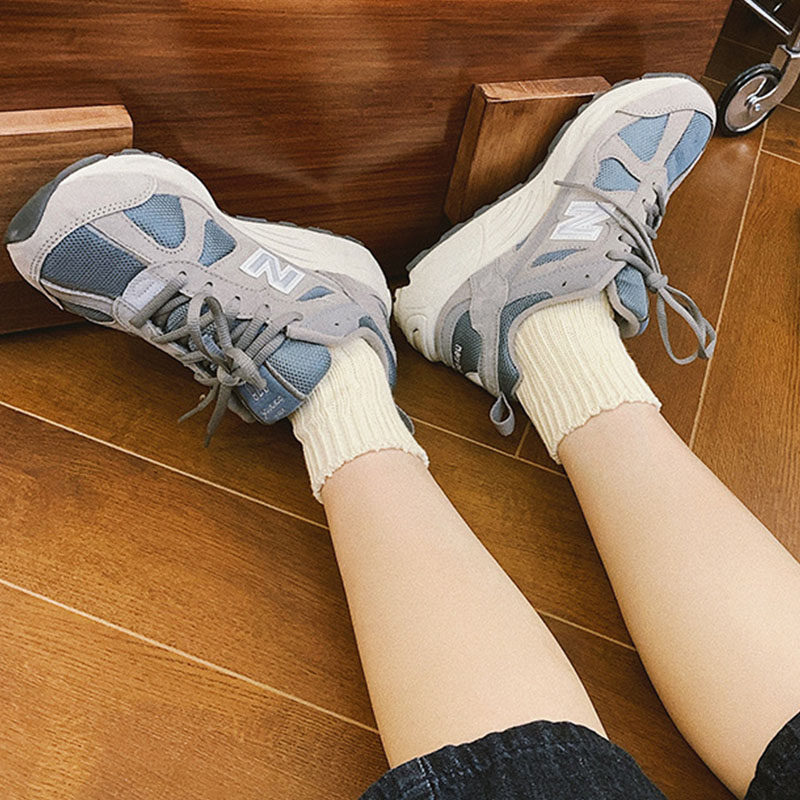 MID-RISE SOCKS RETRO JAPANESE THICK THREAD TEXTURE KNITTED SHORT SOCKS MENS AND WOMENS INS TREND SOLID COLOR HIGH COTTON SOCKS