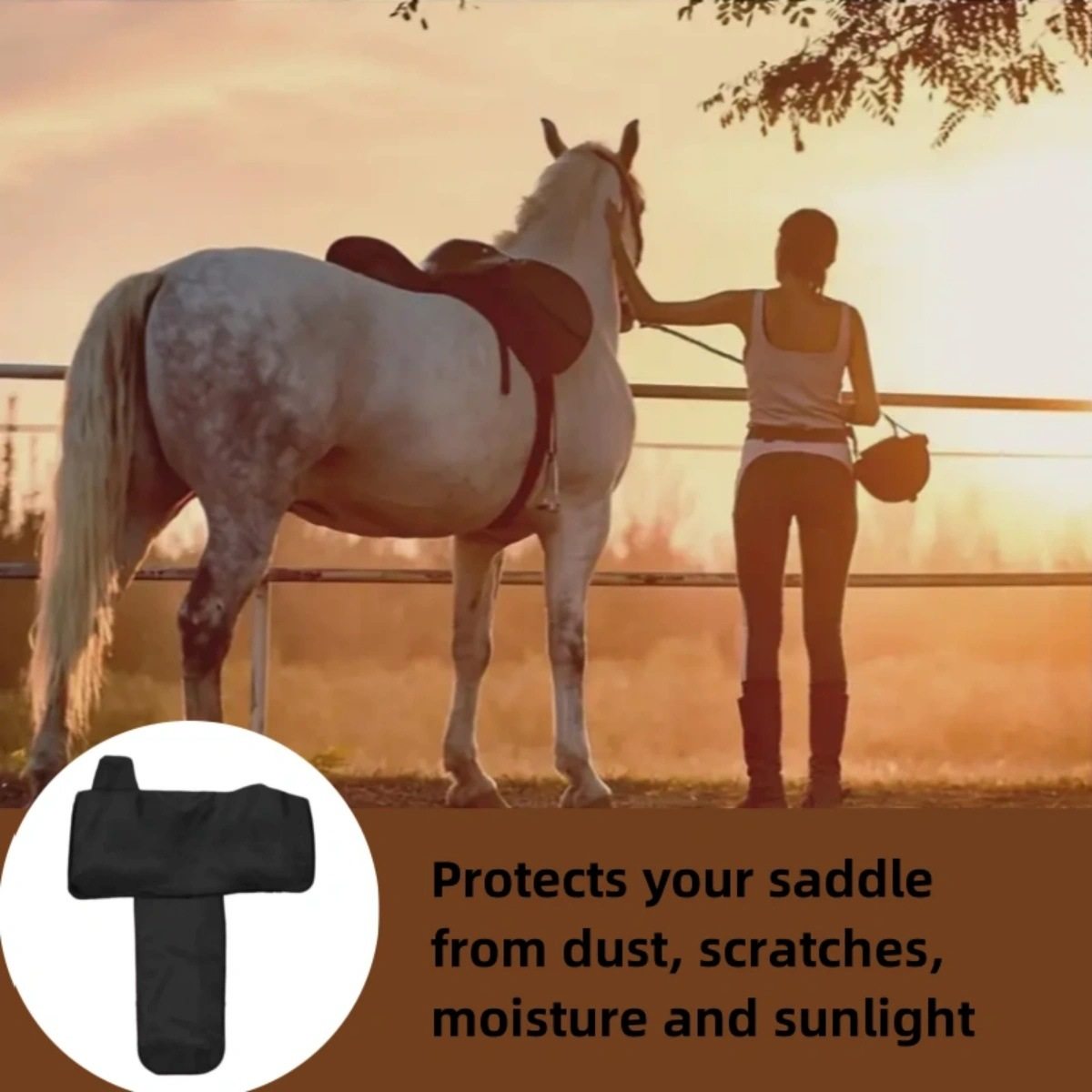 马鞍罩黑色高品质600D高弹牛津布