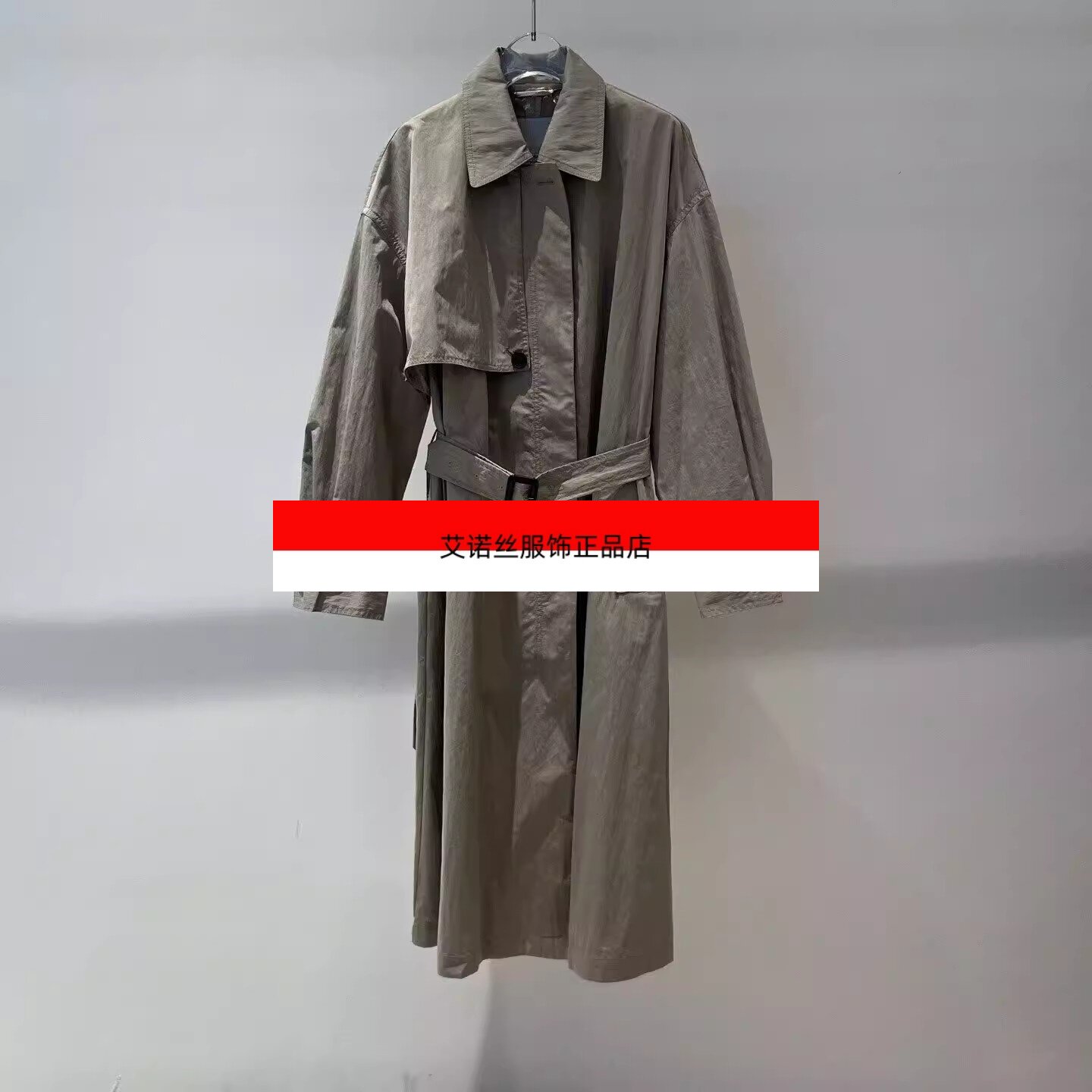 艾诺丝服饰正品女装2026新款中长款风衣外套气质职业款式BR211134