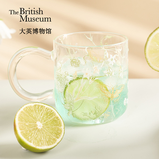 大英博物馆博物志系列蝴蝶把手玻璃杯360ml情侣对杯生日礼物